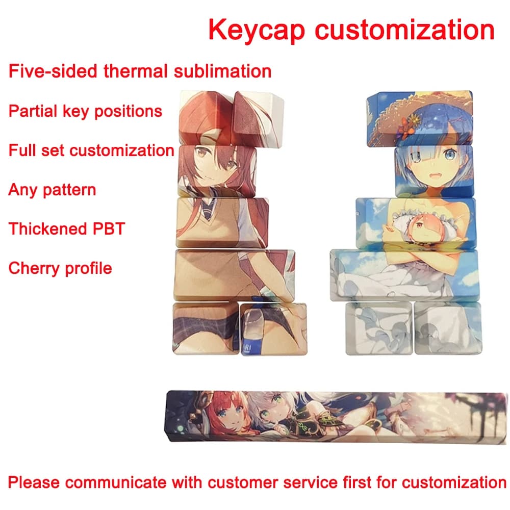Copritasti a sublimazione PBT Personalizza il tuo modello Tasti grandi Tastiera meccanica personalizzata Produzione di copritasti con profilo Cherry