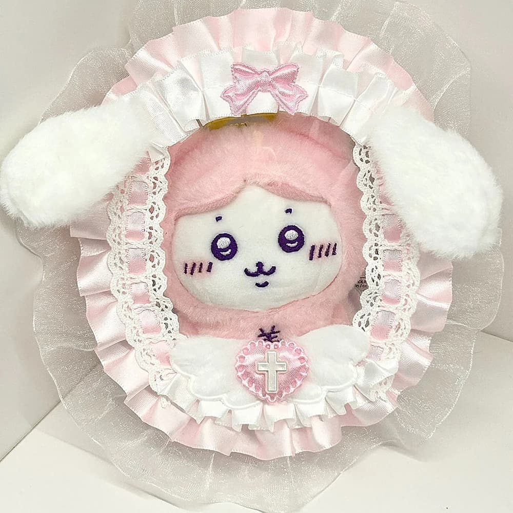 Exhibitive bag 10 cm doll bag with keychain with volant Lace collectors Case for blind box Gift case for anime cartoon dolls