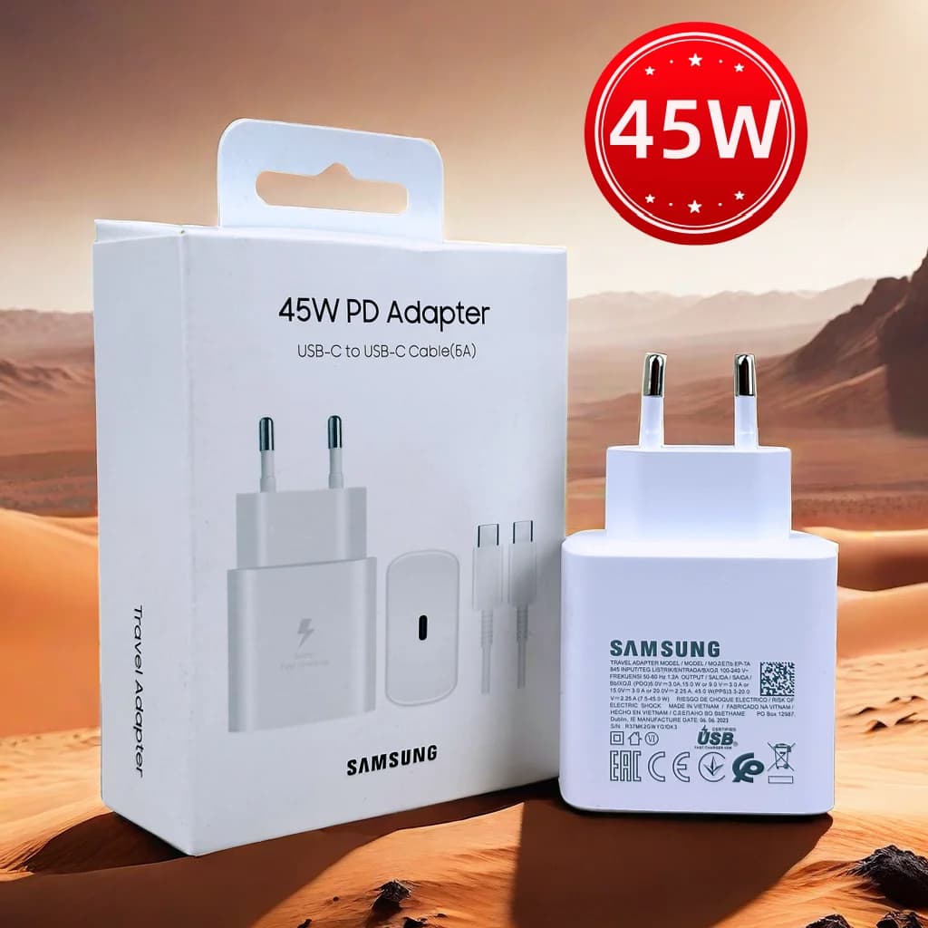 Original charger Samsung 45W Adapter CERTIFIED EU super fast charging for Galaxy Z Fold 5 4 3 Flip 5 4 3 S23 S24 Ultra S20 S22 S21