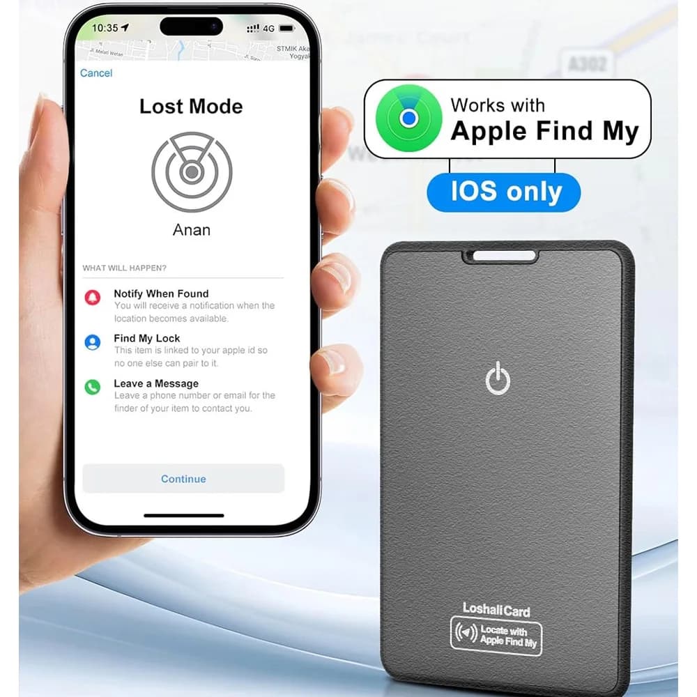 Scheda Tracker per Portafoglio, Smart Tag Card Compatibile con l'App Find My (SOLO iOS), Smartcard Sottile IP67 per Portafoglio, Bagagli, Telefono Cellulare