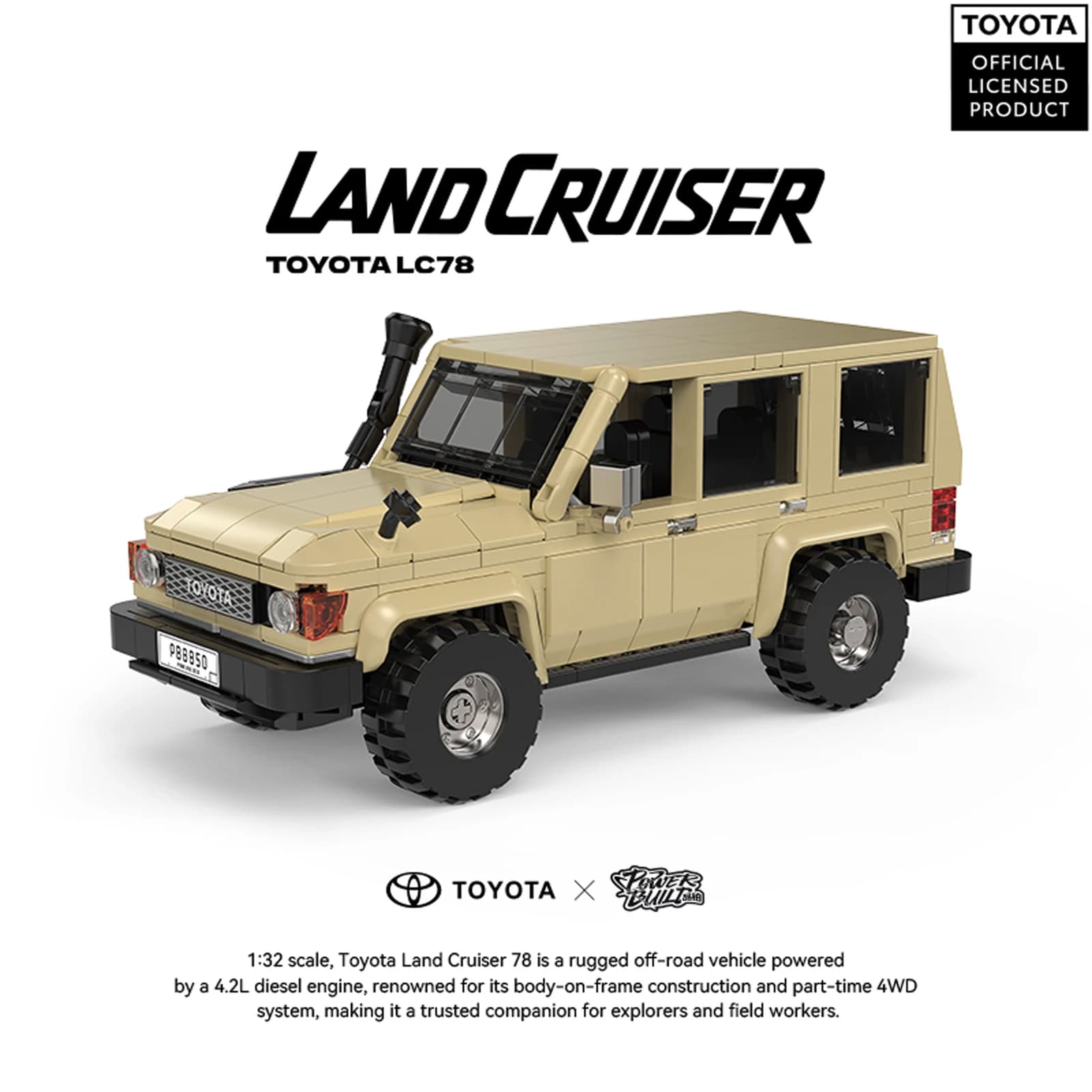 1:32 Land Cruiser Fuoristrada Building Blocks Set Modello con Contenitore MOC Mattoni Ornamenti Bambini Compleanno Giocattoli Regali PB8850