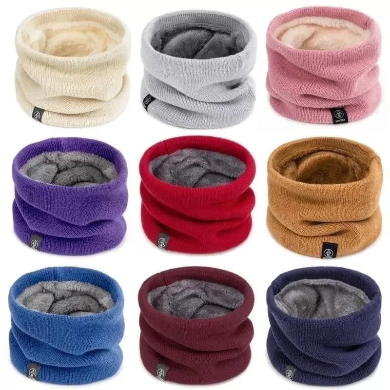 1 piece winter outdoor sports skier for men and women, knitted scarf in warm and thick plush, windproof collar