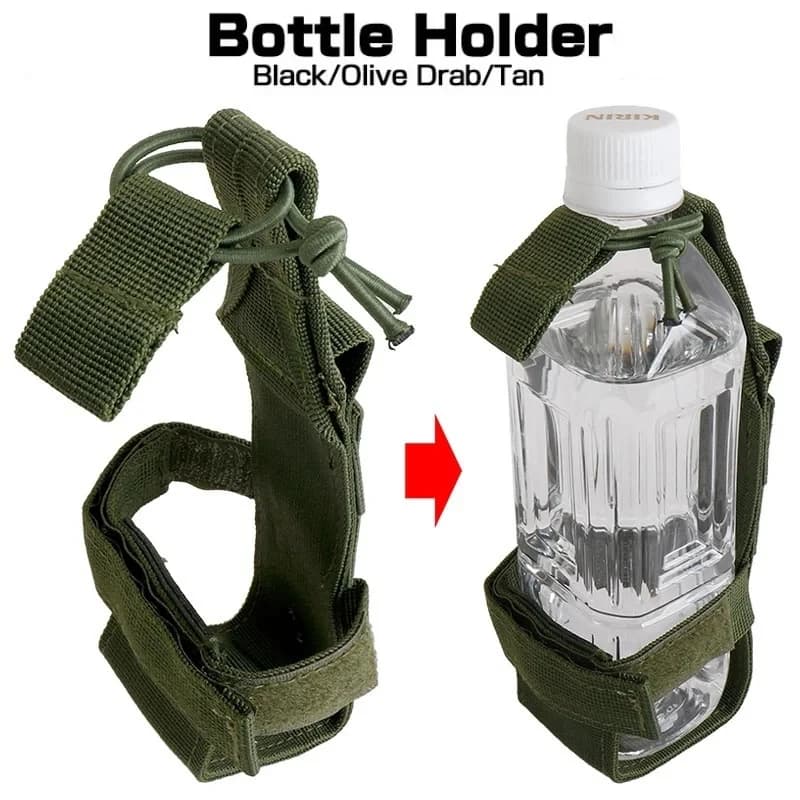 Portaborraccia MOLLE, Custodia Regolabile in Nylon per Bottiglia d'Acqua, per Campeggio, Escursionismo, Caccia, Equitazione, Accessorio per Cintura e Zaino