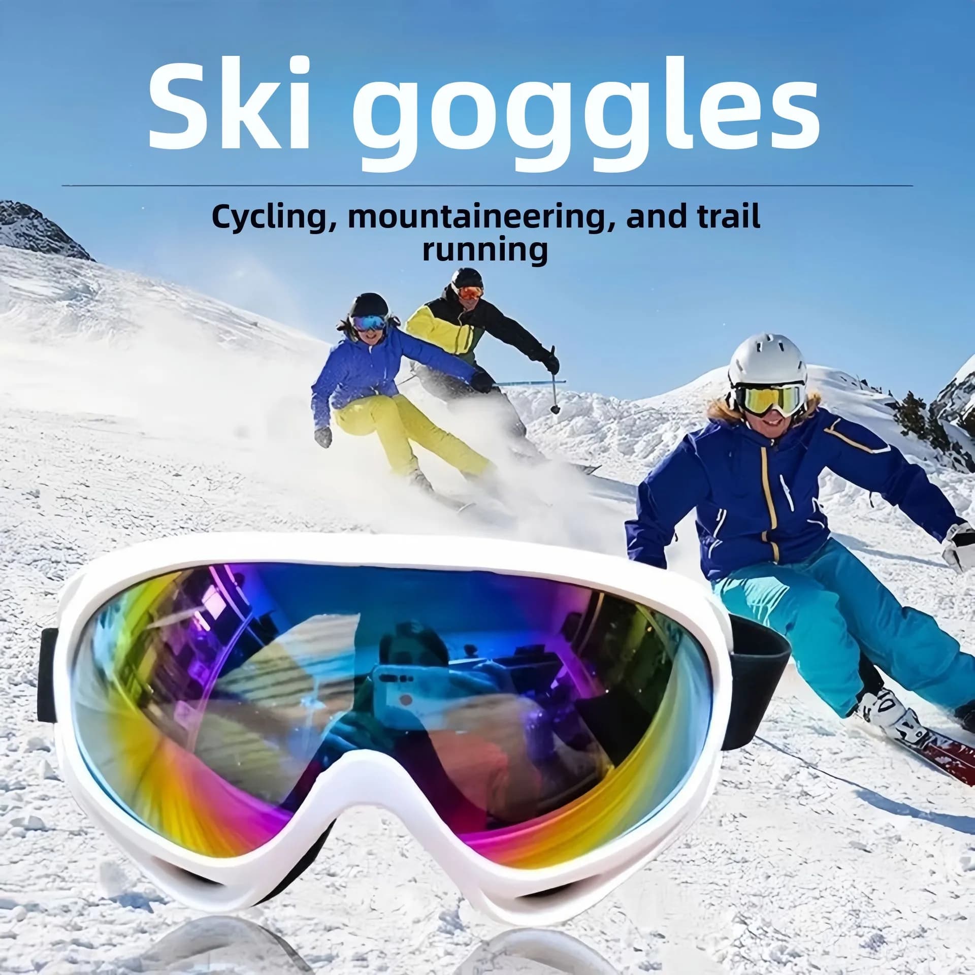 Occhiali da Ciclismo Antipolvere Regolabili, Occhiali Protettivi per Moto e Neve, Occhiali da Sole per Guida, Sport all'Aperto, Antivento, Occhiali da Sci