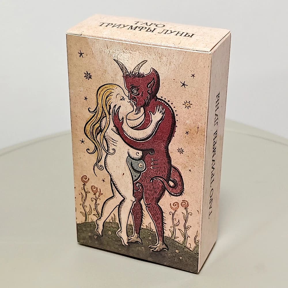 Mazzo di tarocchi Trionfi Della Luna da 10,3 * 6 cm Carte dei tarocchi da 78 pezzi in lingua russa