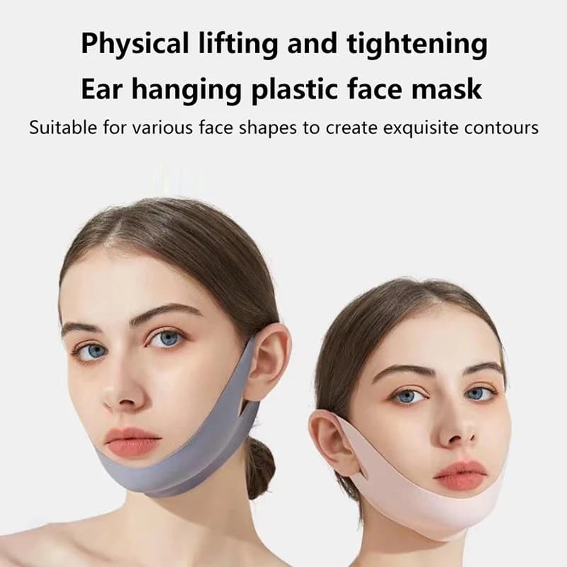 Maschera Viso Modellante Notturna 1 pz, Fascia Lifting V-face Rapido, Rassodante, Antirughe, Non Elettrica, per Modellamento Fisico del Viso