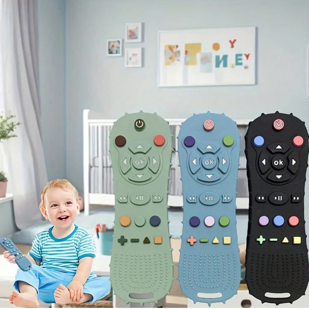 1/2/3 pezzi giocattoli in silicone per massaggiagengive a forma di telecomando adatti per ragazzi e ragazze da 6-36 mesi solo per la dentizione del regalo del bambino