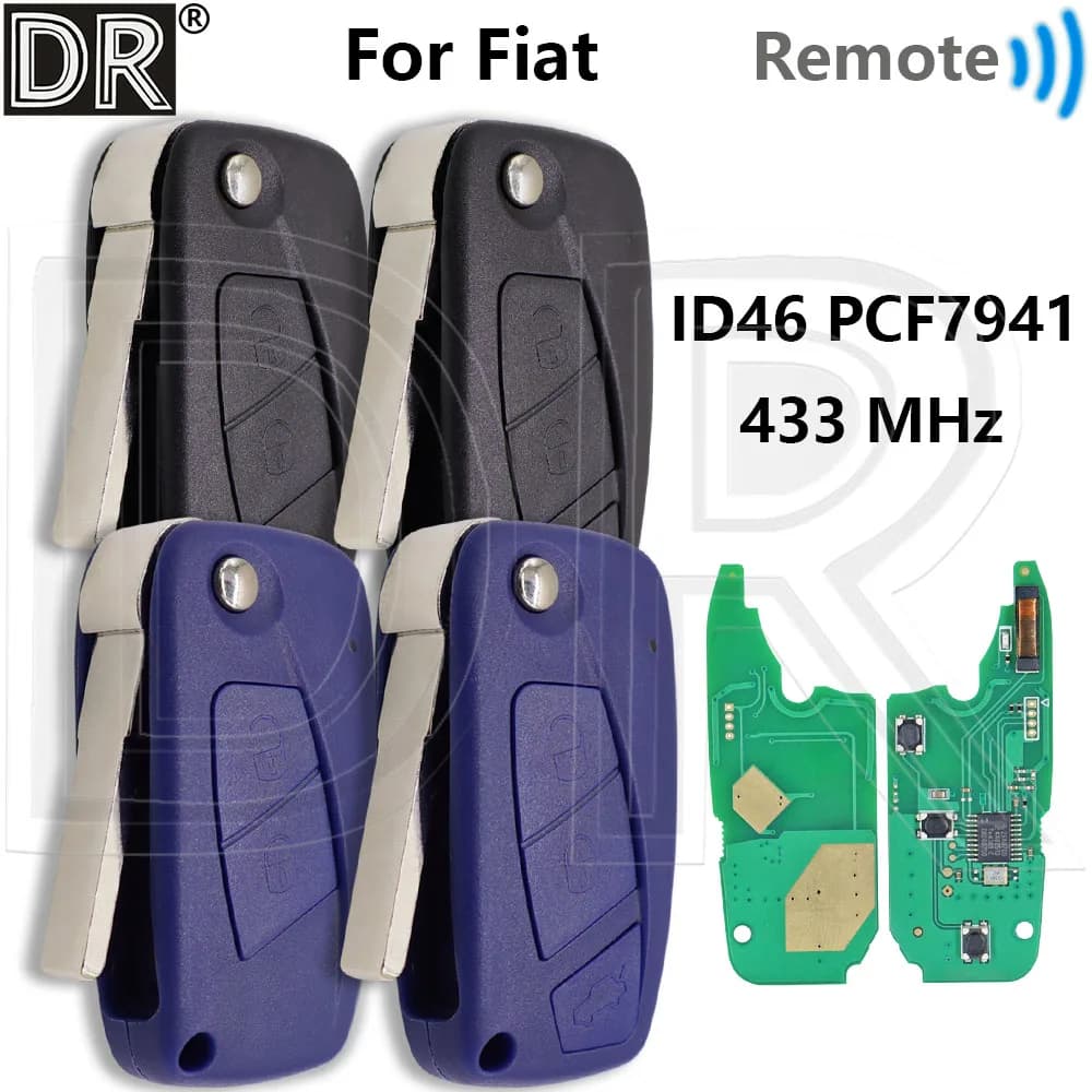 Grande ID46 PCF7941 Chip 433 MHz SIP22 Flip Chiave telecomando per auto per Fiat Panda 2003-2012
