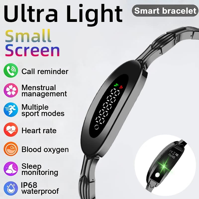 Smartwatch Ultra Leggero 2026 di Lusso con Monitoraggio Frequenza Cardiaca per Coppie, Impermeabile, Schermo Piccolo, per la Salute Femminile