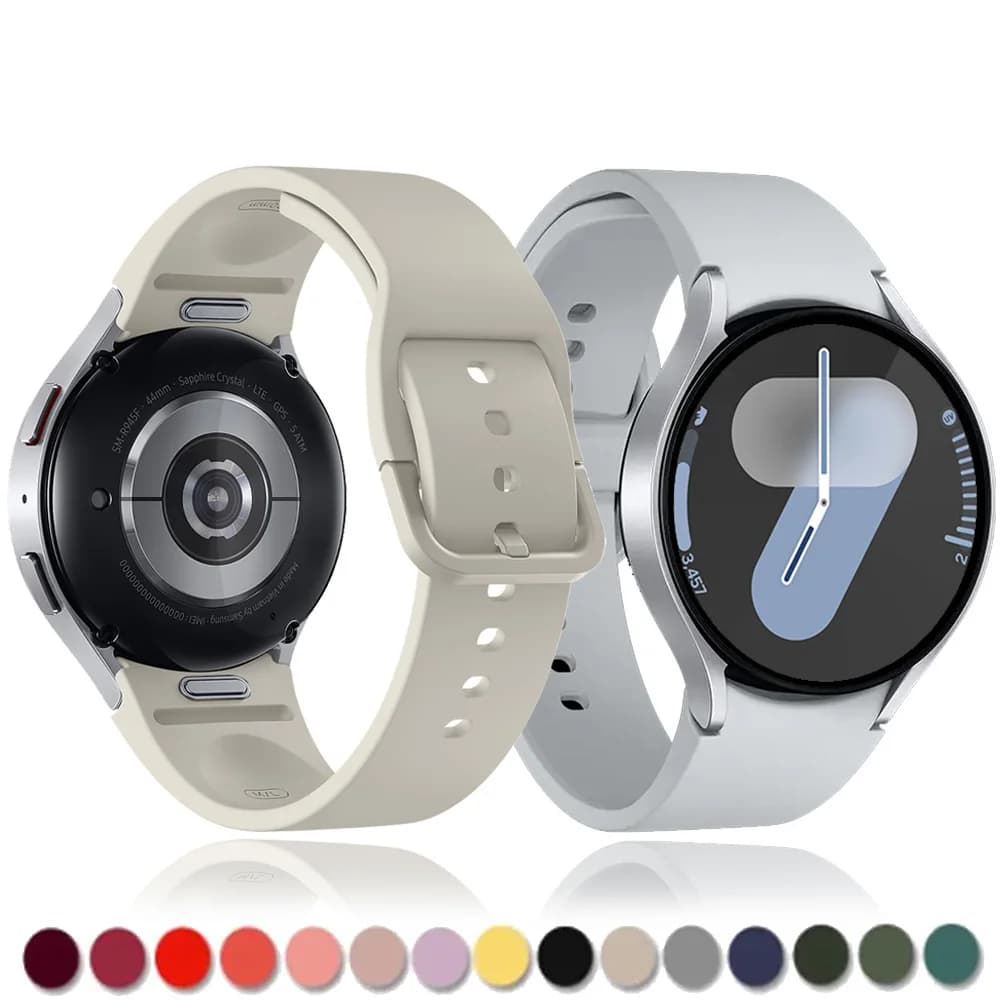 20 mm watch strap for Samsung Galaxy Watch 7 4 44mm 40mm Silicone Bracelet Galaxy Watch 6 Classic 5 pro 43mm 47mm 45mm strap