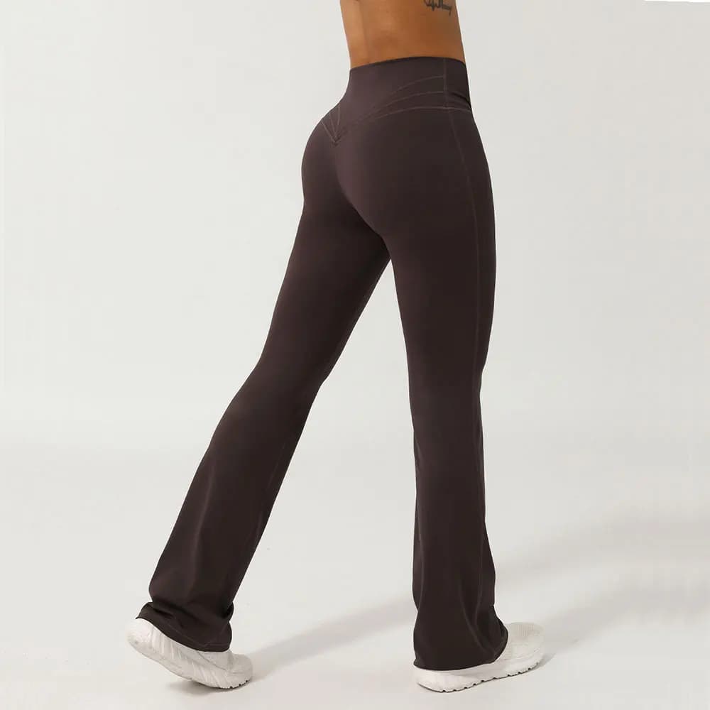 Leggings fitness sportivi con fondo a campana da donna Pantaloni da yoga a vita alta Allenamento da corsa Palestra Leggings ad asciugatura rapida Pantaloni svasati femminili