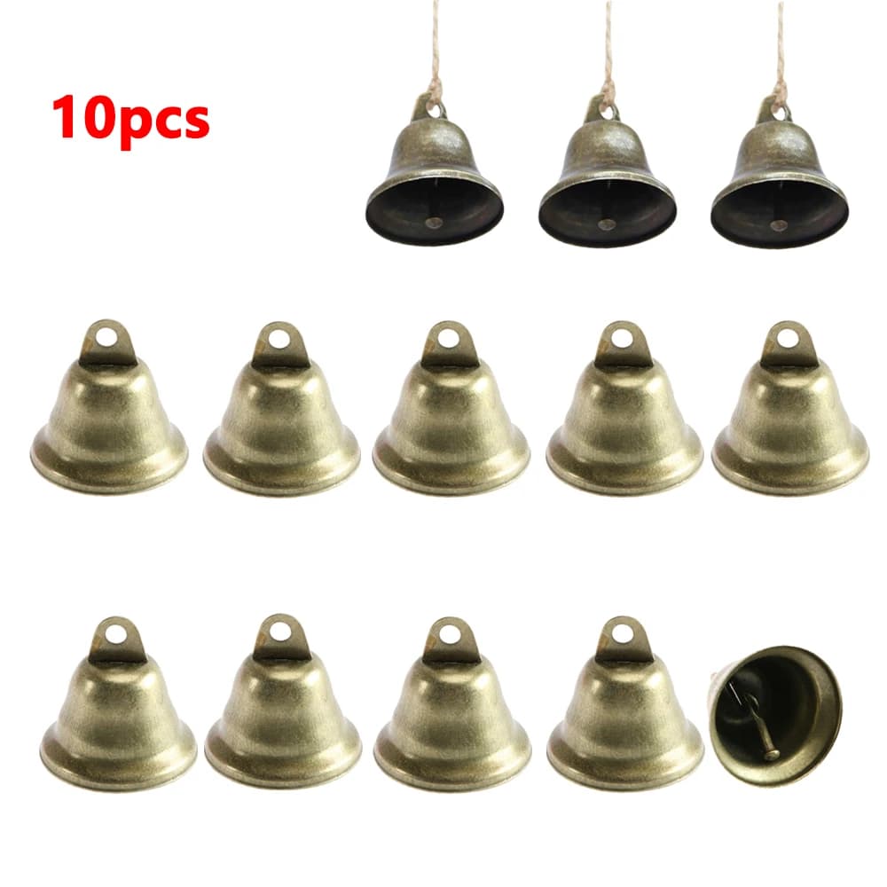10 pz 38mm collare per cani gatto campane in ottone ciondolo collana per animali domestici in bronzo Vintage albero di natale Jingling Bells campanelli eolici artigianali fai da te