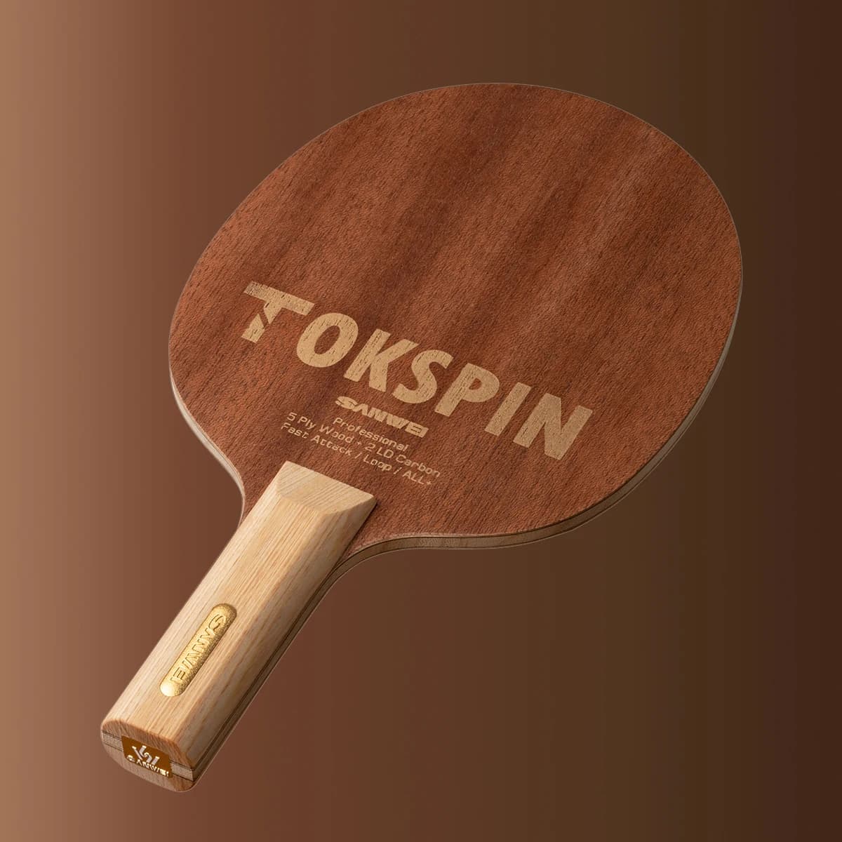 SANWEI TOKSPIN Carbon and Sapele Ping Pong Rack, Offensive Rack for Loop, Table Tennis Paddle