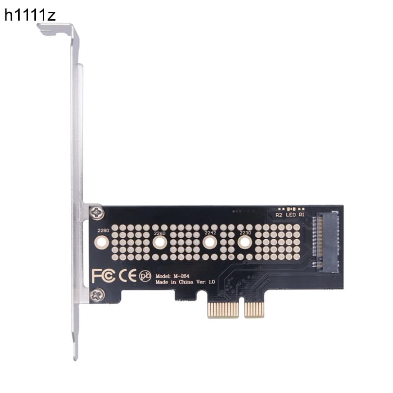 Adattatore PCIE NVME PCI Express 3.0 X1 a M.2 M Scheda di espansione chiave Riser + Staffa a basso profilo per SSD NVME 2230 2242 2260 2280 M2