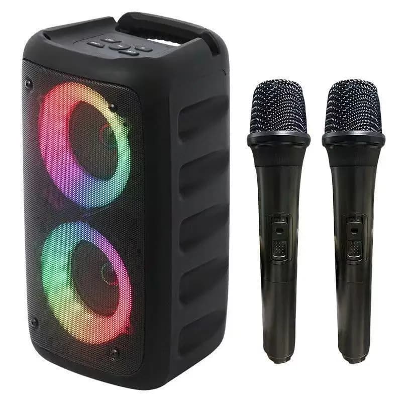 Karaoke Portable Wireless Bluetooth Speaker With Microphone Lamp Radio FM Subwoofer LED TWS Caixa De Som Machine Sound Box Music