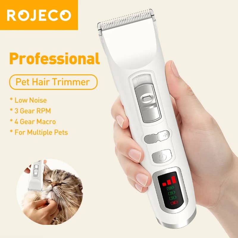 ROJECO Tagliacapelli Elettrico Tagliacapelli Professionale per Cani per Animali Domestici Rasoio per Capelli per Gatti Macchina per Taglio di Capelli Kit per Toelettatura per Animali Domestici Senza Fili