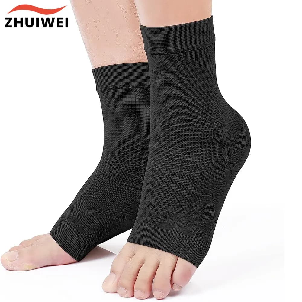 1 pair of compression sleeves for ankle brace, medical ankle compression socks for plantar fascite, ankle swelling, bow support