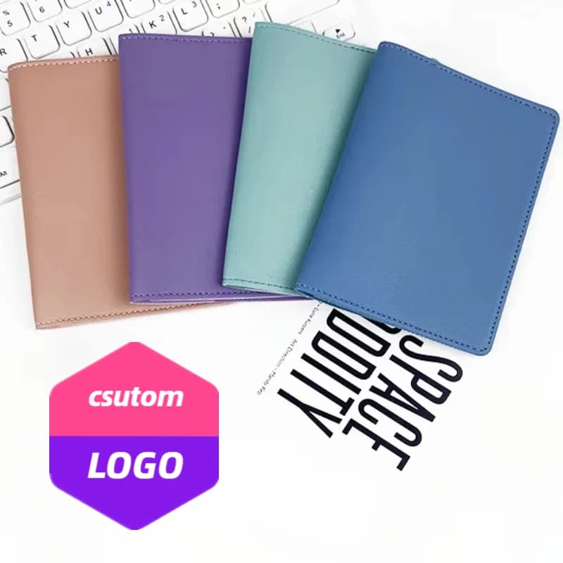 PU leather passport cover with custom logo customize travel case with laser name number