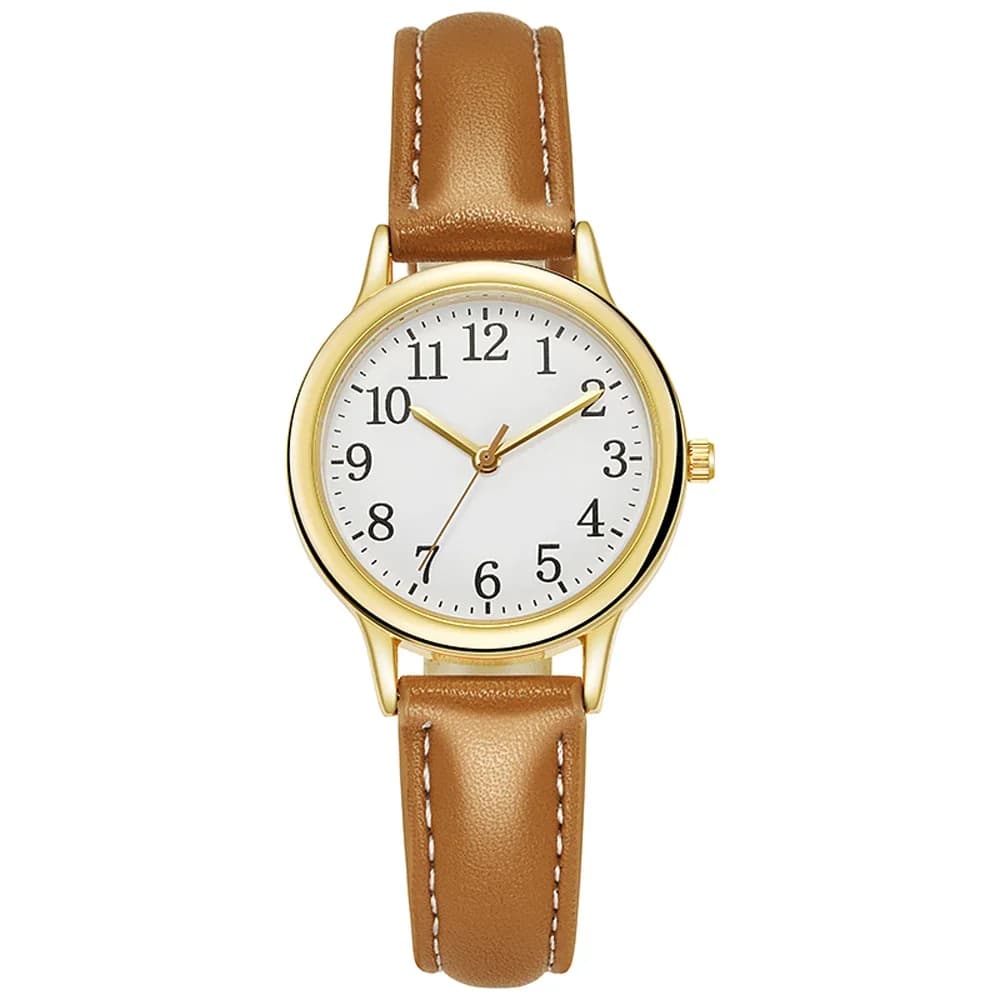 Women's Quartz Watch Arabic Numerals Simple Dial PU Leather Strap Lady's Color Candy Watches Расы al Kamiе Нару Mayhem Reloj Mujer