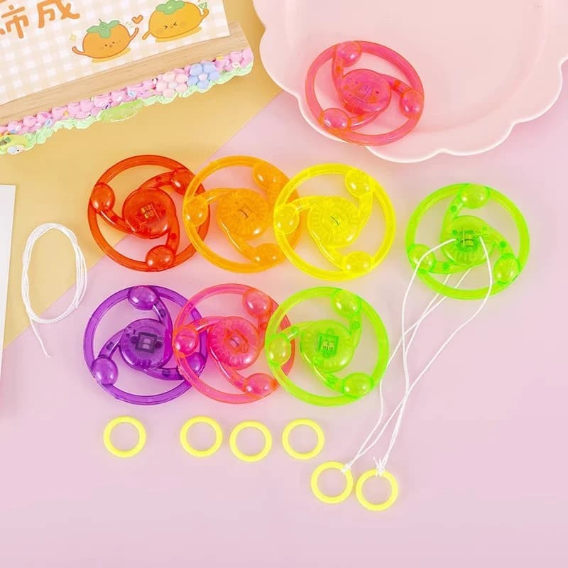 Set di 3 Giocattoli Luminosi a Corda con Volano, Modello 2026, con Luci Lampeggianti, Giroscopio a Corda, Novità per Bambini, Giocattolo Luminoso, Regalo per Feste di Compleanno e Gadget per Bambini