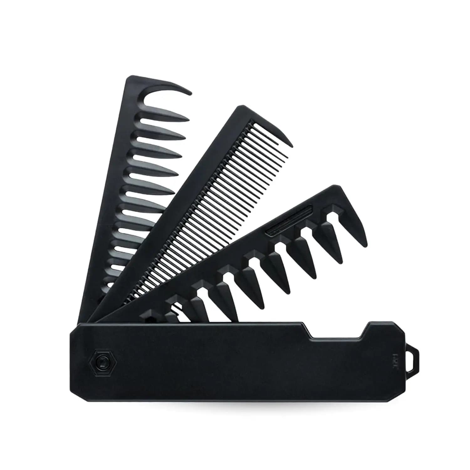 Nuovissimo Pettine Pieghevole Portatile 3 in 1 per Barbiere, Pettine a Denti Larghi per Capelli e Barba, Strumento di Styling per Salone