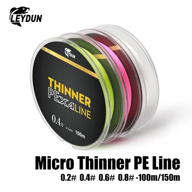 Leydun Micro THINNER Fishing lenze 100m 150m 4 stranded threads PE Japan Monofilament Fishing lenze set to the carp Fly fishing wire