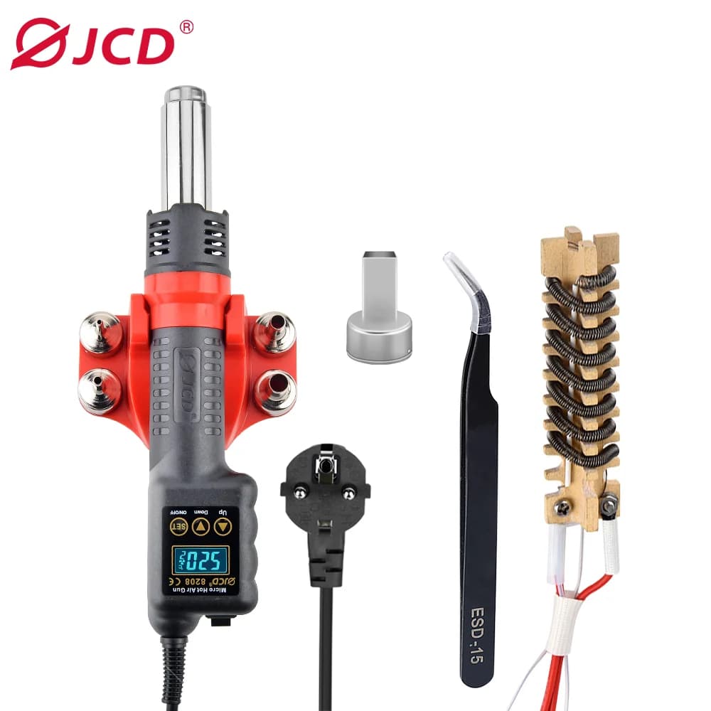 JCD 750W Warm Air Gun 8208 Micro Refinition Station Digital LCD Welding Station Hair dryer For 220V Welding Heat Gun Welding Tools