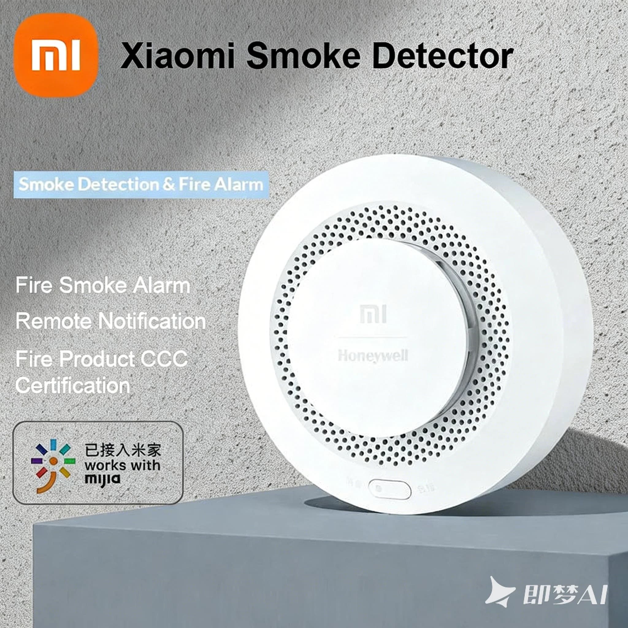 Rilevatore di Fumo Xiaomi con Sensore Honeywell, Allarme Antincendio Sonoro e Visivo, Controllo Remoto Intelligente tramite App, Compatibile con Gateway Bluetooth