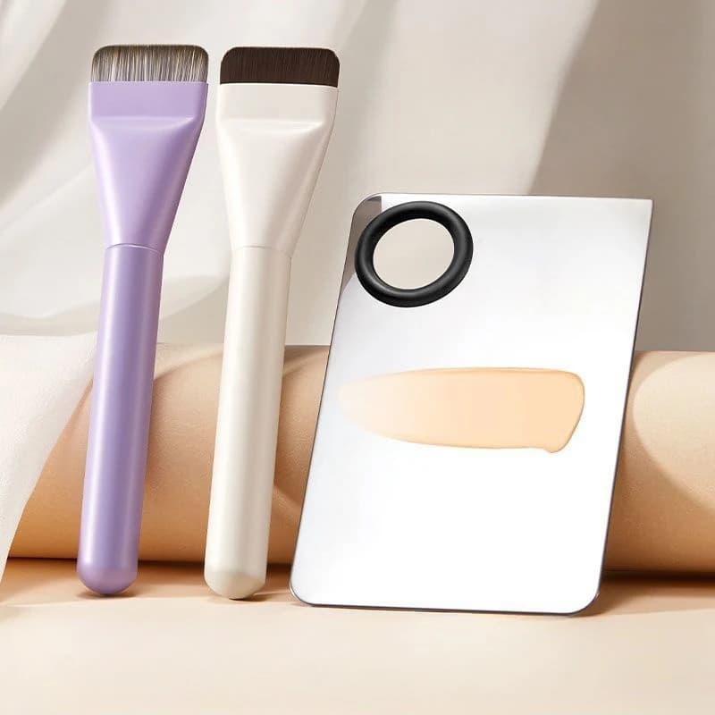 Nuovo Set Pennello Fondotinta e Palette Trucco, Strumento per Miscelare Crema Fondotinta, Kit di Strumenti Cosmetici per Nail Art e Trucco