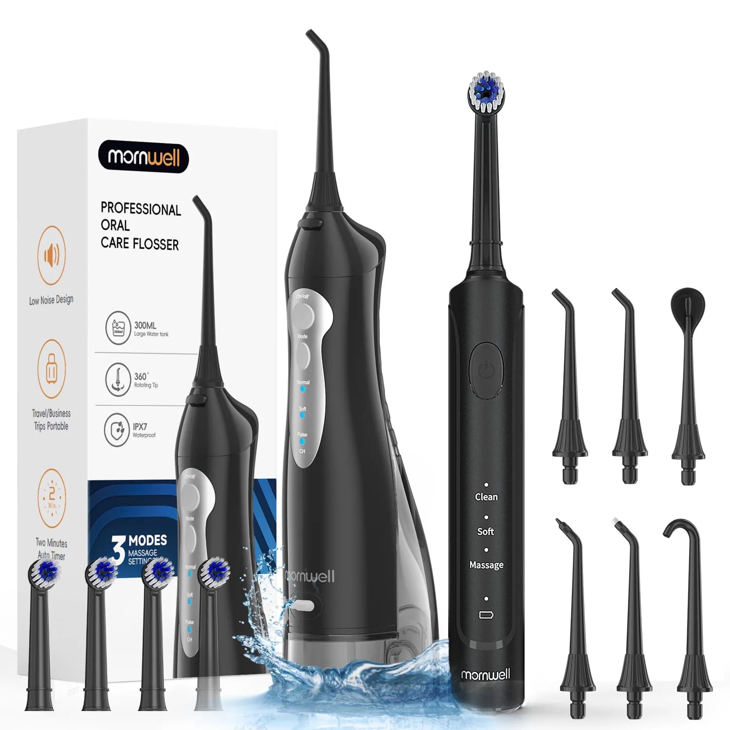 Mornwell Electric Toothbrush with Washer: Oral Cleaning Laptop Kit, for More Users