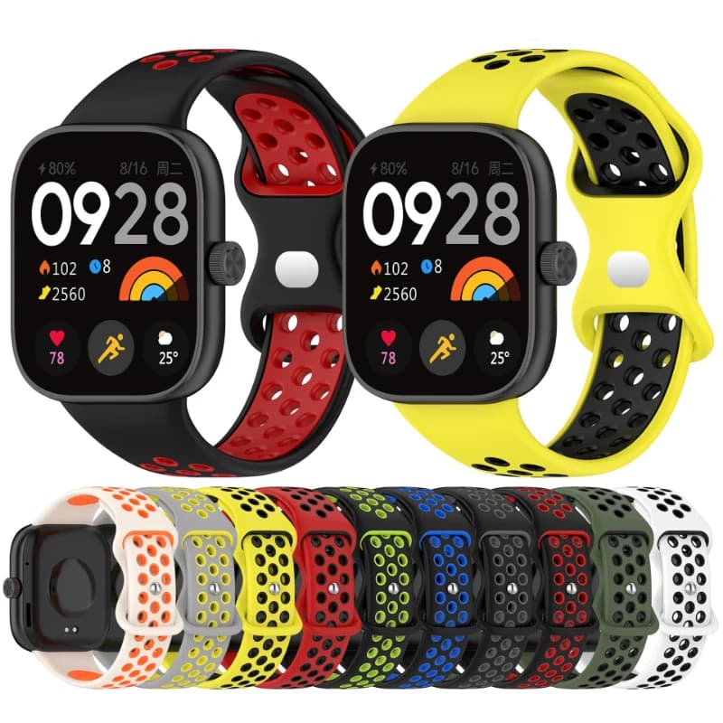 Silicone Sports Strap for Redmi Watch 4 Replacement Breathable Strap Kit Bracelet for Xiaomi miBand 8 Pro Accessories