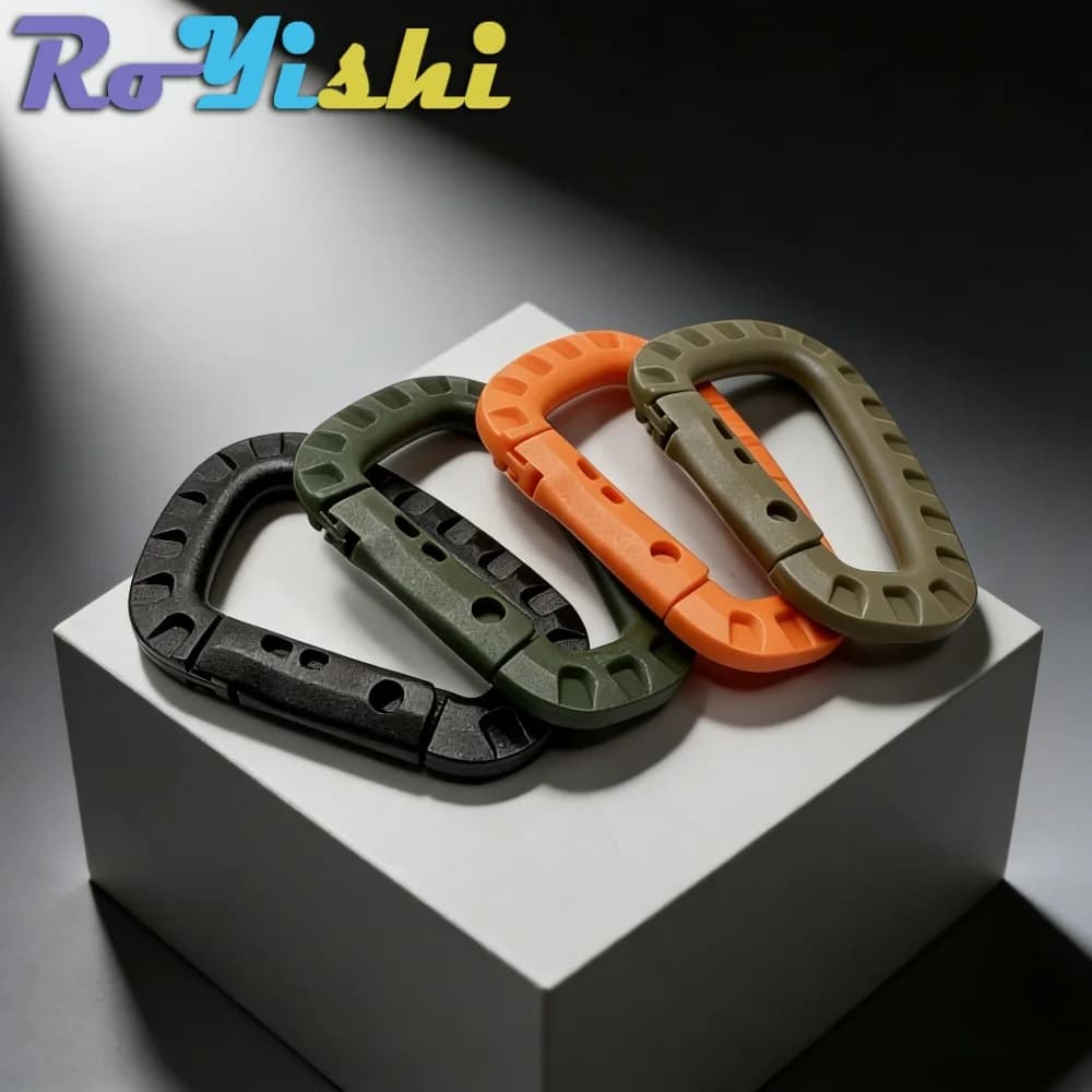 2/4/6 pieces plastic carabiner Molle clip keychain spring stick hard tools for outdoor camping excursions