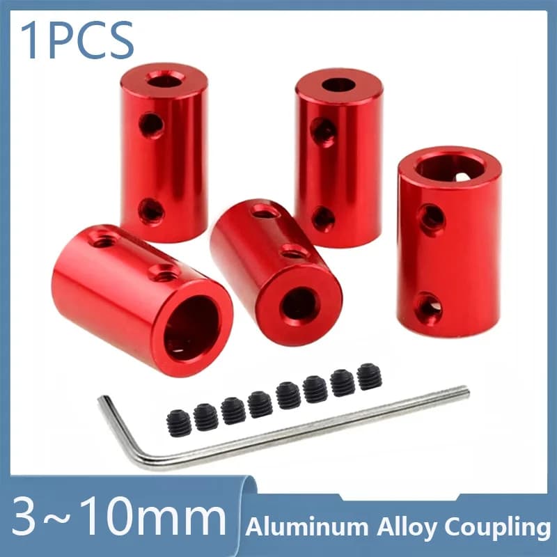 1 pz. Giunto rigido in alluminio rosso per albero, connettore motore 3mm 4mm 5mm 6mm 6.35mm 7mm 8mm 10mm, ricambi per stampante 3D