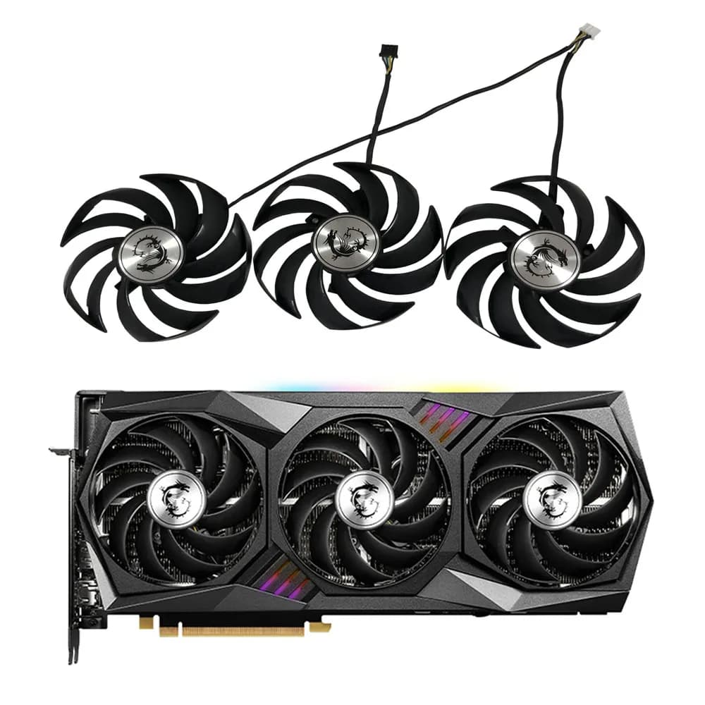 PLD09210S12HH, PLD09210B12HH, ventola di raffreddamento VGA video, per MSI RTX 3070 3080 3090 Ti GAMING X TRIO SUPRIM-X, raffreddamento della scheda grafica GPU
