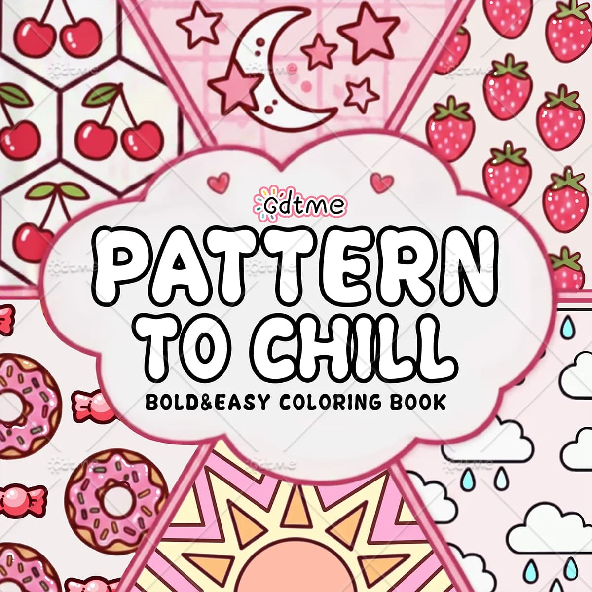 Pattern To Chill Bold Easy Coloring Book for Adults Cute Pattern Drawing Book Perfect Painting Gift for Party and Birthday