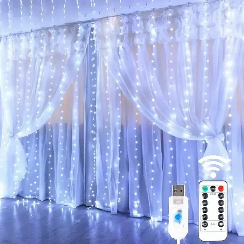 USB LED Fata String Luci natalizie 8 modalità festone remoto Decorazioni per la casa per le vacanze Lampada per feste di Capodanno per interni ed esterni