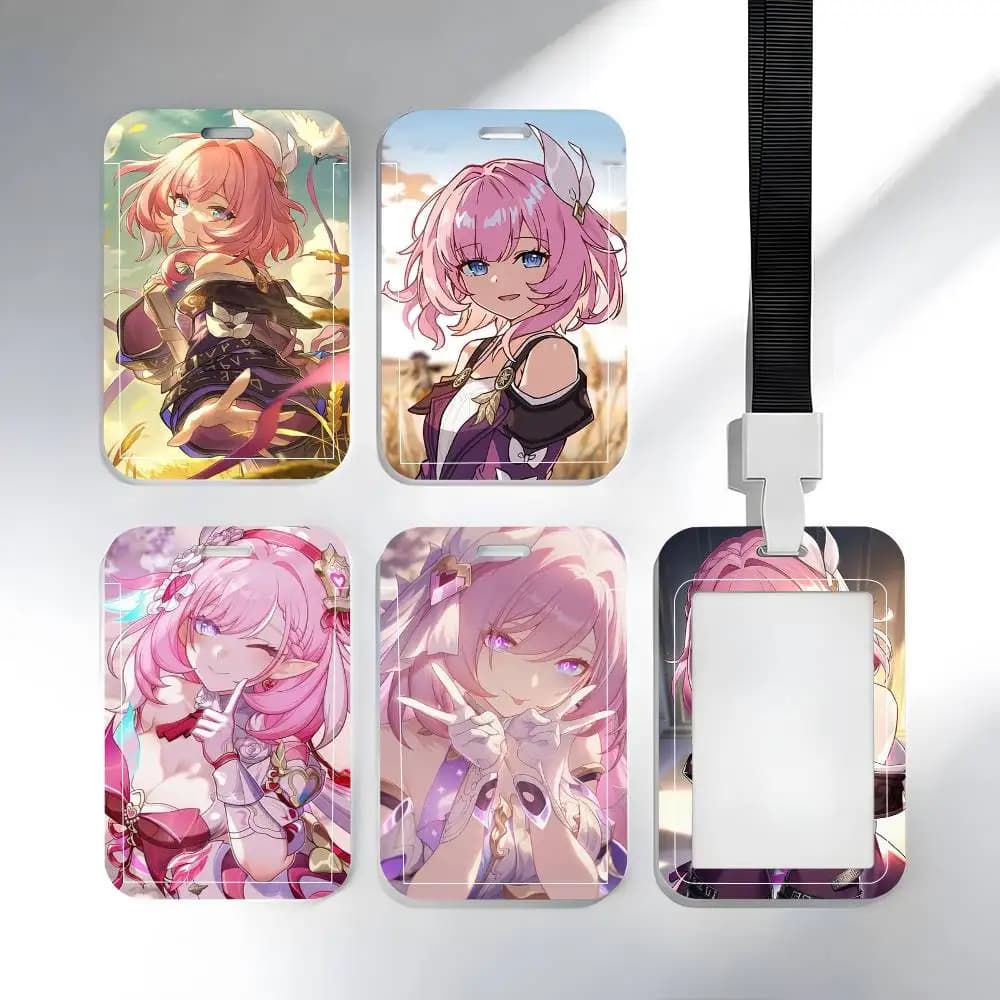 1 pz Custodia Protettiva per Carte d'Identità, Tessere Scolastiche, Tessere di Accesso, Tessere Autobus e Tessere Pasto, con Apertura a Scorrimento, a tema Anime Game Honkai Star Rail Cyrene