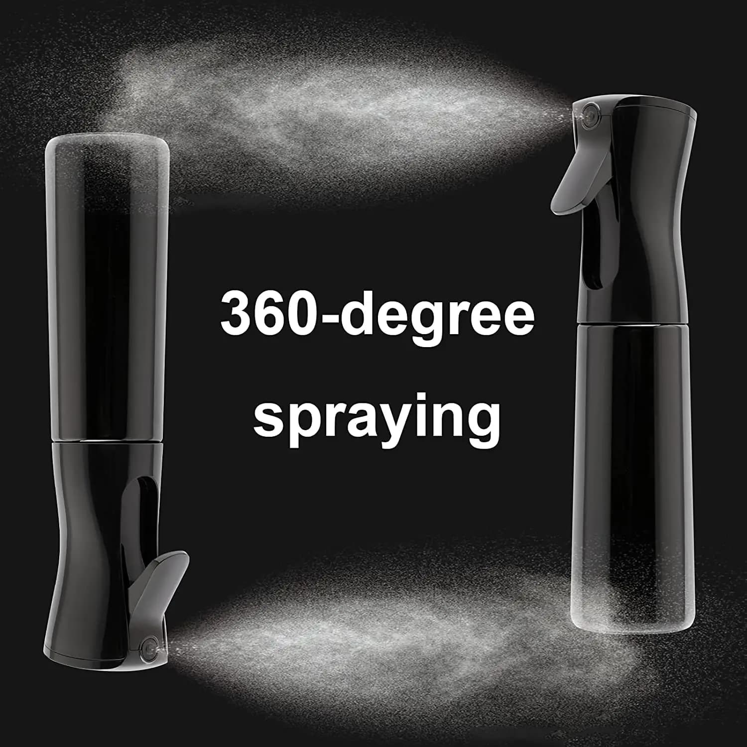 Spray Continuo 360 da 200ml ° Spruzzatore a Nebulizzazione Fine Capovolto Ricaricabile, Bottiglia d'Acqua ad Alta Pressione per Parrucchieri e Saloni di Bellezza