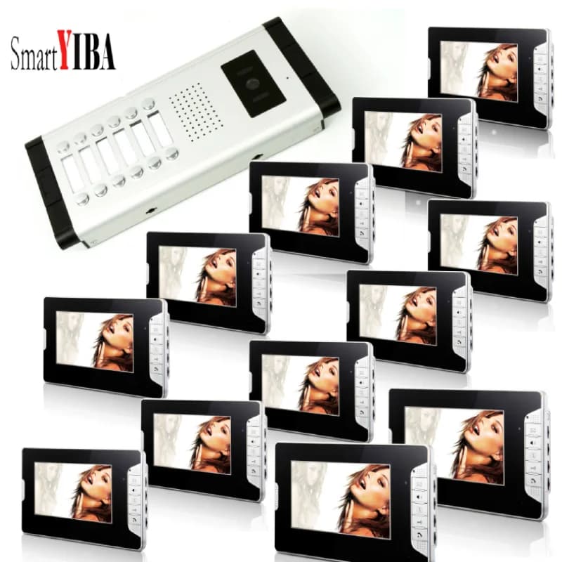 SmartYIBA 7 "Sistema citofonico per più edifici 3-12 unità per videocitofono per famiglie Kit campanello di sicurezza per villa