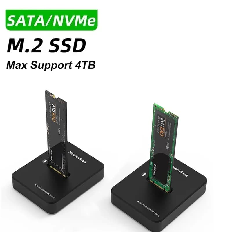 Docking Station per SSD M.2 NVME SATA a Doppio Protocollo, Base Esterna per Disco Rigido SSD, Lettura e Scrittura Online 10G, Plug and Play