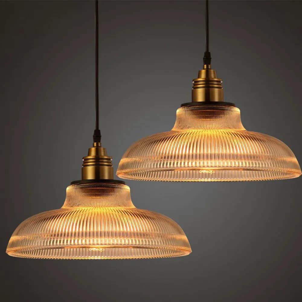 Lampade a sospensione in vetro con copertura in vaso a strisce vintage americane Lampada da soggiorno creativa Lampada da bar semplice per ristorante Lampada da bar a LED E27