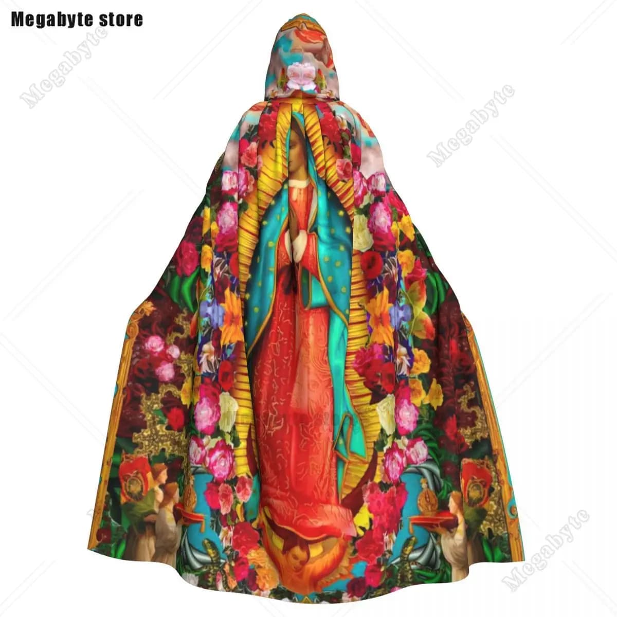 Mantle with hood Virgin of Guadalupe Halloween Festival Cosplay Woman Adult Men Long Cap from witchcraft