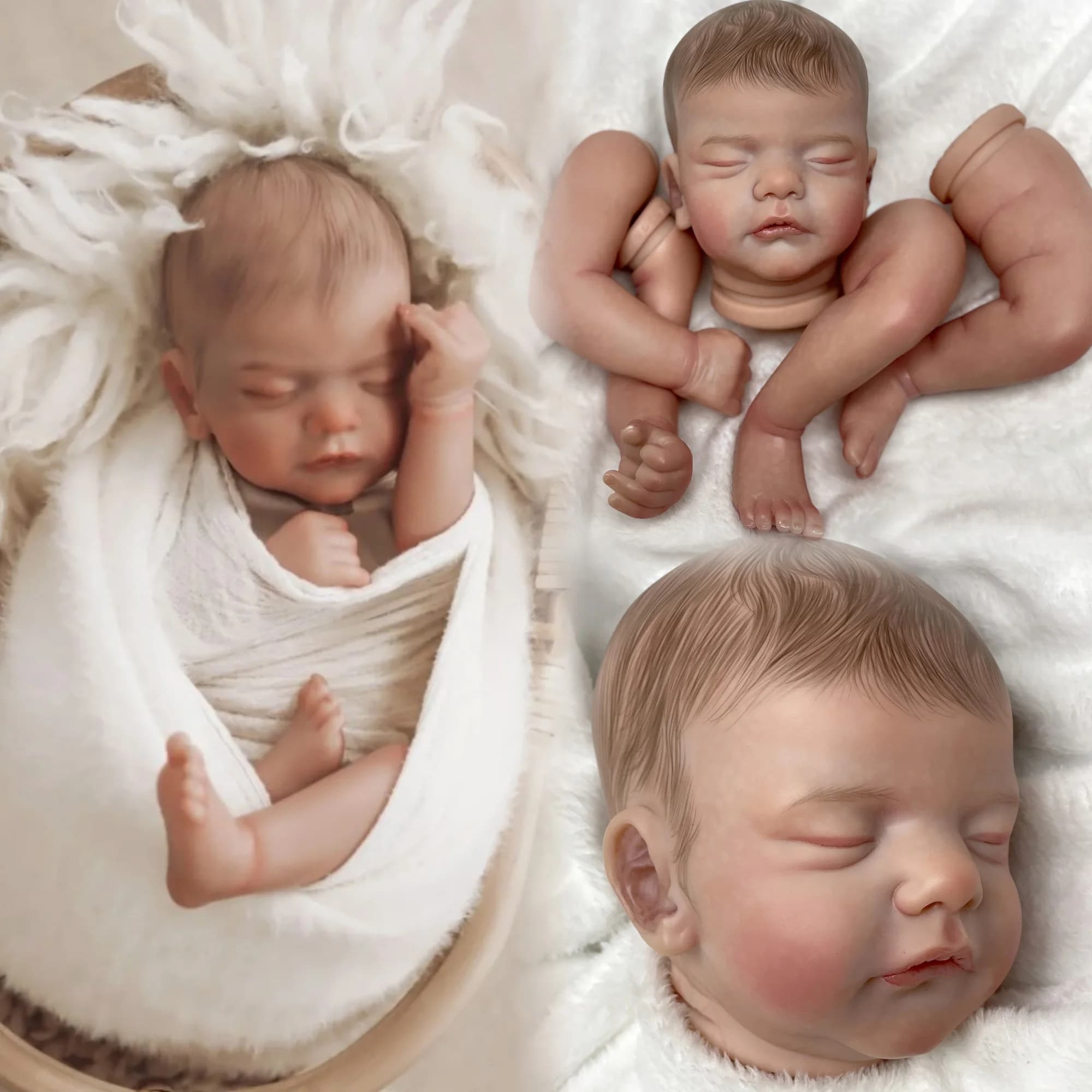 Kit di bambole Sam Reborn da 18 pollici, parti in vinile morbido non assemblato dipinto a mano, kit di bambole rinate realistiche, giocattoli per la famiglia
