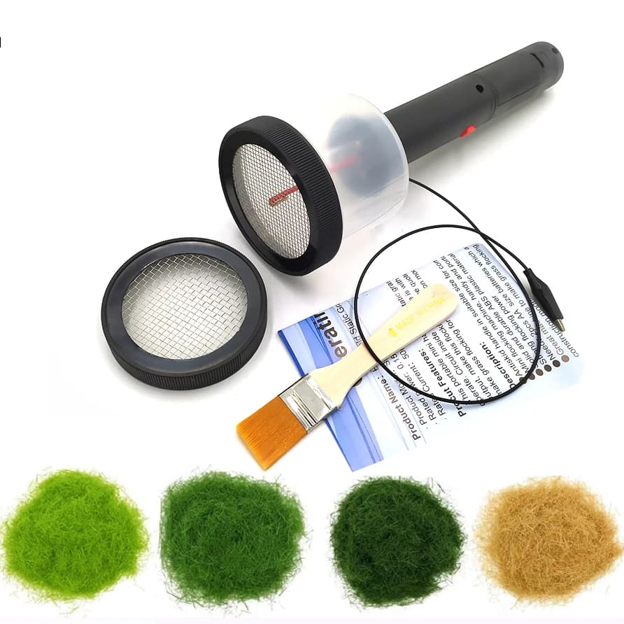 Macchina Floccatrice Portatile Grass Master, Applicatore Floccante per Erba Statica, Kit Velluto d'Erba per Modellismo, Strumento Fai da Te