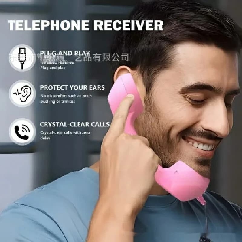 Retro Phone Handset Wired Ergonomic Telephone Receiver Volume Adjustable For Smart Phone Creative Handset For Home Office Novelt