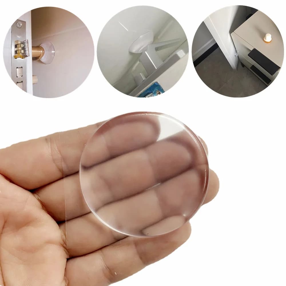 6/1pcs Maniglia Della Porta Paraurti Spina Protettiva Trasparente Protezione Della Parete In Silicone antiscivolo Rotondo Fermaporta Silenziatore Auto-adesivo