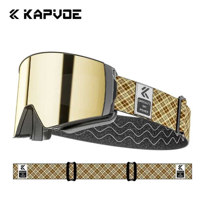 Kapvoe Maschera da sci da neve per uomo Occhiali da sci Snowboard Donna Kit lenti antiappannamento UV400 Occhiali da motoslitta Protezione moto