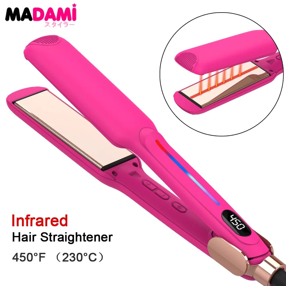 Infrared Hair Plate Bigodino Titanium Plate Quick Heating Iron 230 °C / 450 °F Professional saloon styling tool 110V-240V