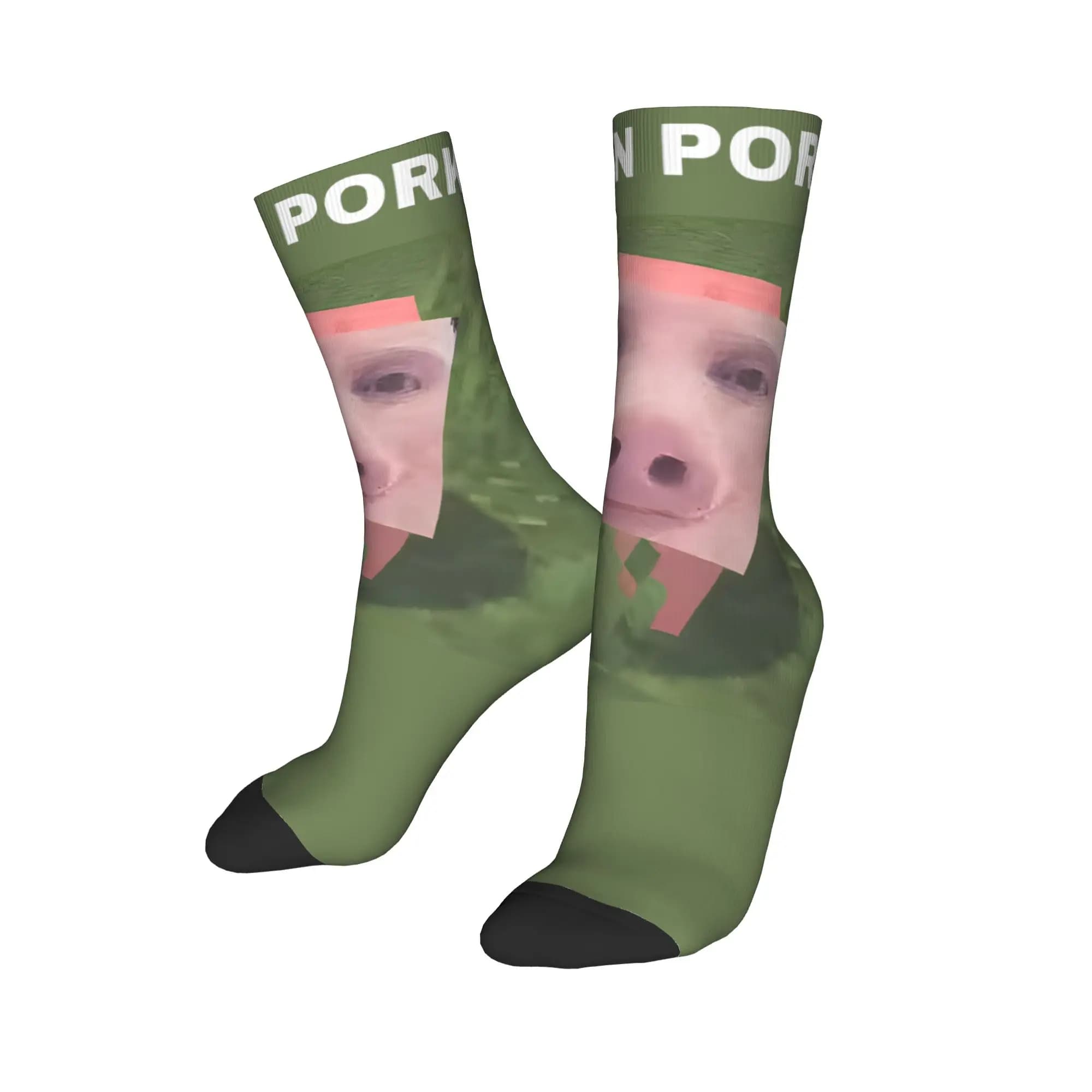 Kawaii John Pork Is Calling Socks, High Quality Men's Socks, Adult Sports Socks Custom Anti-Sudore, Gift