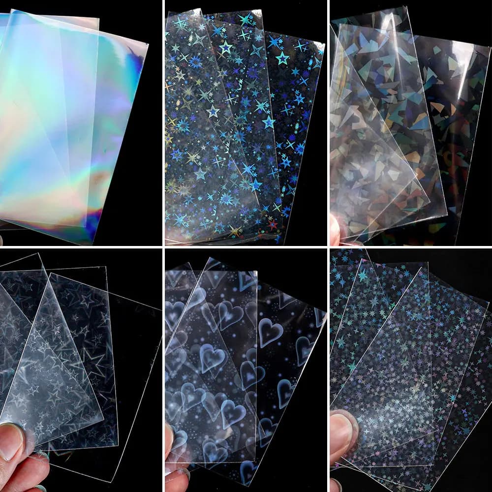 50 Pz 61x88mm Laser Corea Buste per carte Photcards Protezione trasparente Kpop Scudo Giochi da tavolo Tarocchi Carte Tesserino Pellicola protettiva